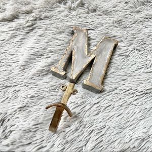 Anthropologie Monogram Marquee M Wall Hook Metal